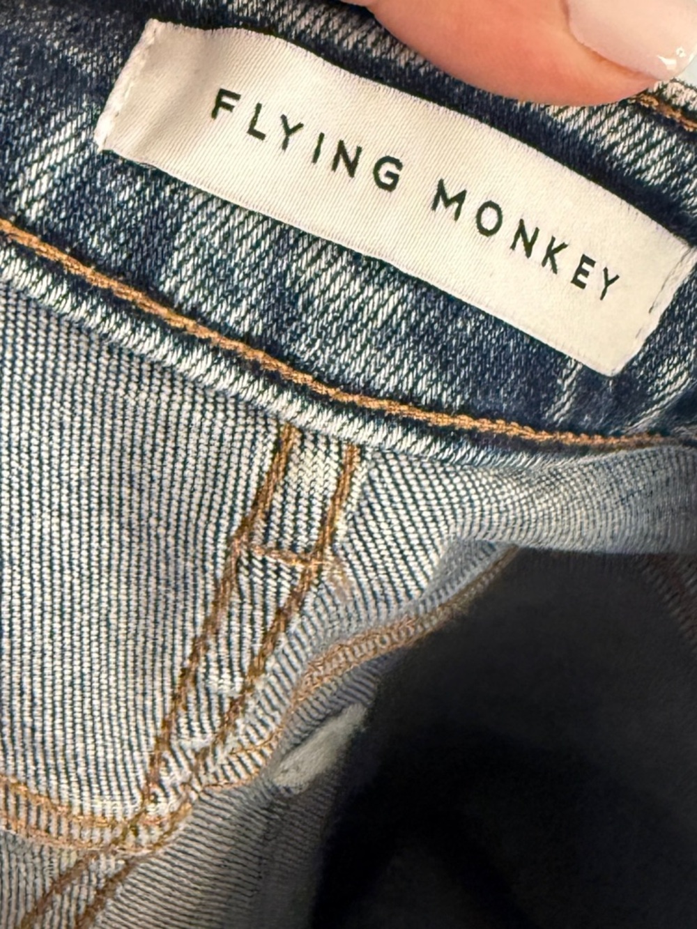 FLYING MONKEY Women’s Super High Rise Uneven Raw Hem Crop Wide Jeans Size 24 - Picture 3 of 5